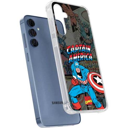 Marvel Classic Comics Captain America Vintage Galaxy A55 5G Clear Case