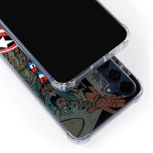 Marvel Classic Comics Captain America Vintage Galaxy A55 5G Clear Case