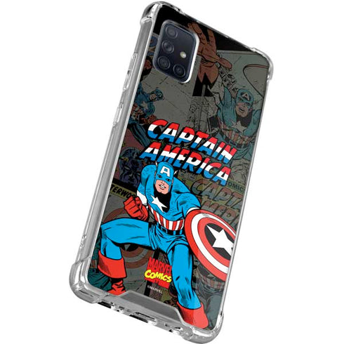 Marvel Classic Comics Captain America Vintage Galaxy A71 5G Clear Case