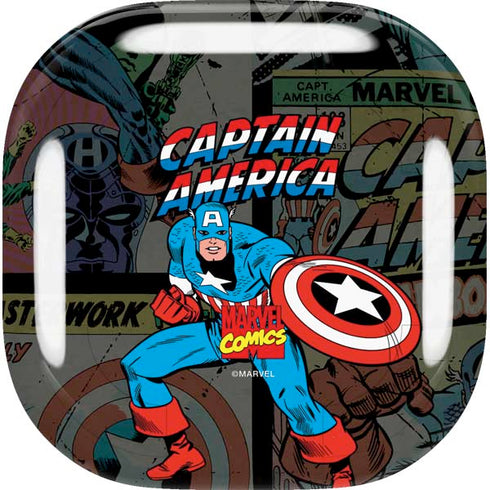Marvel Classic Comics Captain America Vintage Galaxy Buds Live Skin
