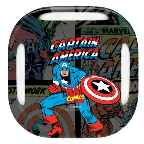 Marvel Classic Comics Captain America Vintage Galaxy Buds Live Skin