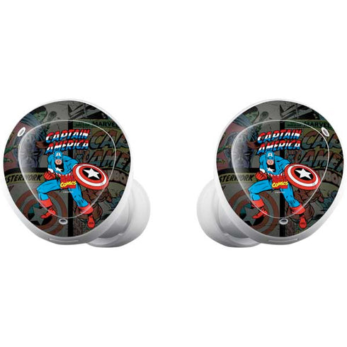Marvel Classic Comics Captain America Vintage Galaxy Buds Plus Skin