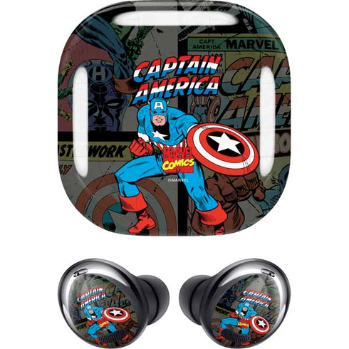 Marvel Classic Comics Captain America Vintage Galaxy Buds Pro Skin
