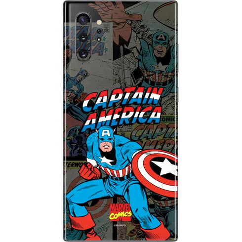 Marvel Classic Comics Captain America Vintage Galaxy Note 10 Plus Skin