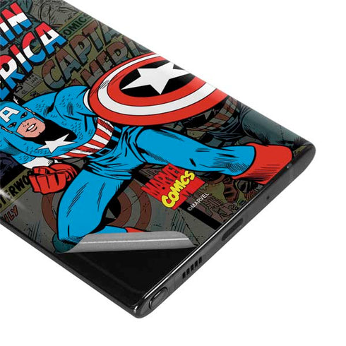 Marvel Classic Comics Captain America Vintage Galaxy Note 10 Plus Skin