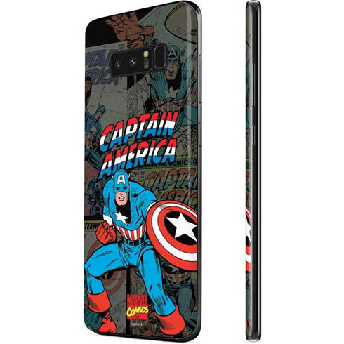 Marvel Classic Comics Captain America Vintage Galaxy Note 8 Skin