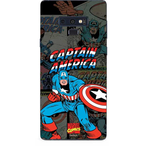 Marvel Classic Comics Captain America Vintage Galaxy Note 9 Skin