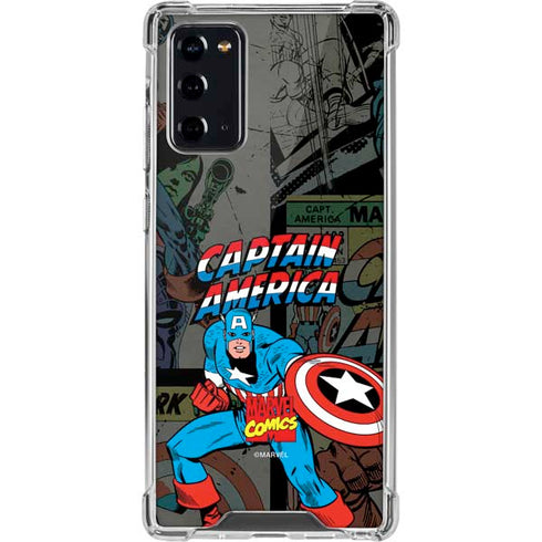 Marvel Classic Comics Captain America Vintage Galaxy Note20 5G Clear Case