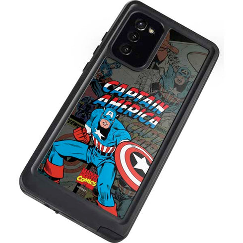 Marvel Classic Comics Captain America Vintage Galaxy Note20 5G Waterproof Case