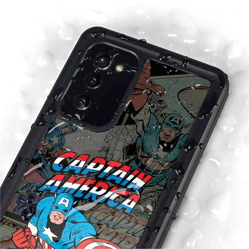 Marvel Classic Comics Captain America Vintage Galaxy Note20 5G Waterproof Case