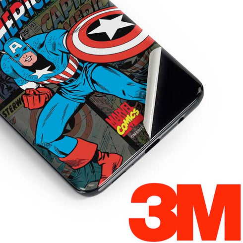 Marvel Classic Comics Captain America Vintage Galaxy S10 Plus Skin