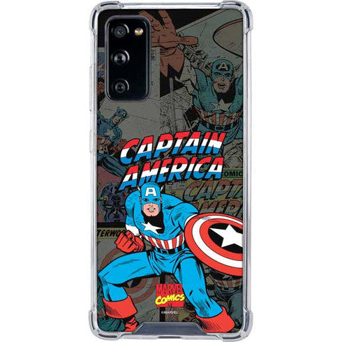 Marvel Classic Comics Captain America Vintage Galaxy S20 FE Clear Case