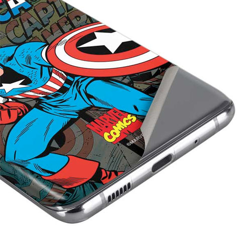 Marvel Classic Comics Captain America Vintage Galaxy S20 Plus Skin