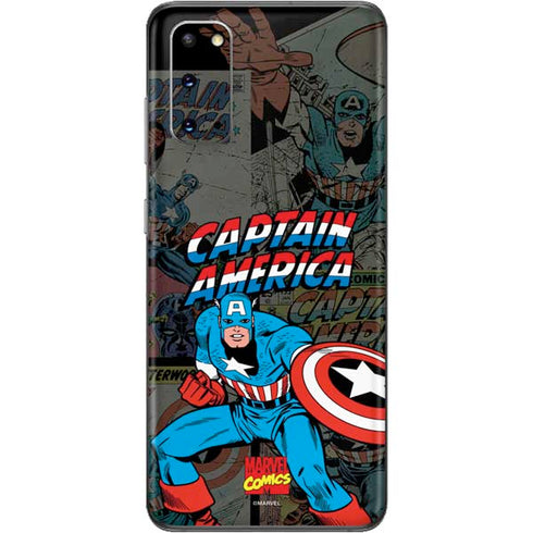 Marvel Classic Comics Captain America Vintage Galaxy S20 Skin