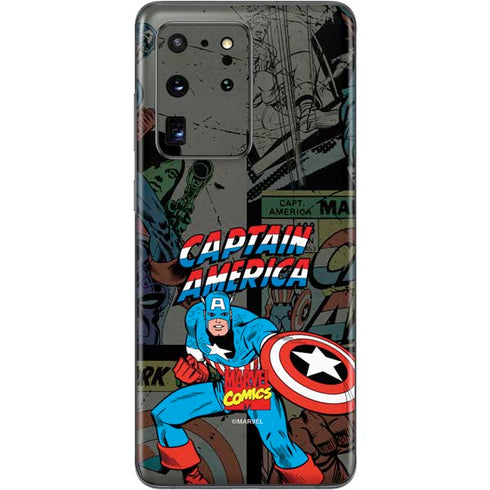 Marvel Classic Comics Captain America Vintage Galaxy S20 Ultra 5G Skin