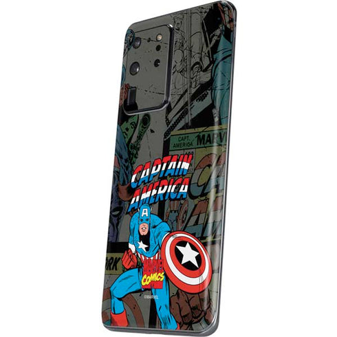 Marvel Classic Comics Captain America Vintage Galaxy S20 Ultra 5G Skin