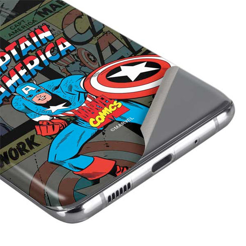 Marvel Classic Comics Captain America Vintage Galaxy S20 Ultra 5G Skin