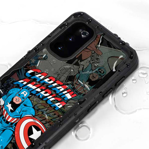 Marvel Classic Comics Captain America Vintage Galaxy S20 Waterproof Case