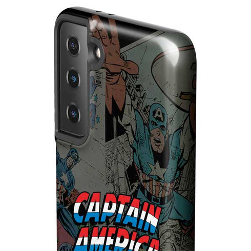 Marvel Classic Comics Captain America Vintage Galaxy S21 FE Pro Case