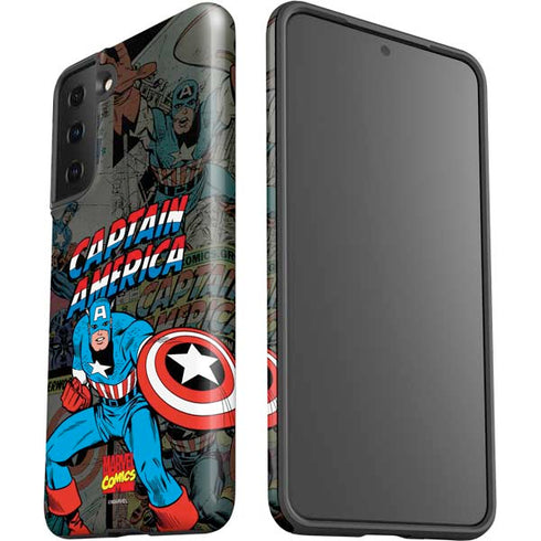 Marvel Classic Comics Captain America Vintage Galaxy S21 FE Pro Case