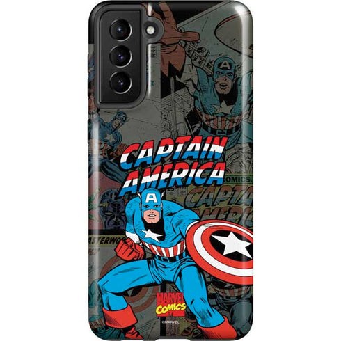 Marvel Classic Comics Captain America Vintage Galaxy S21 Plus 5G Pro Case