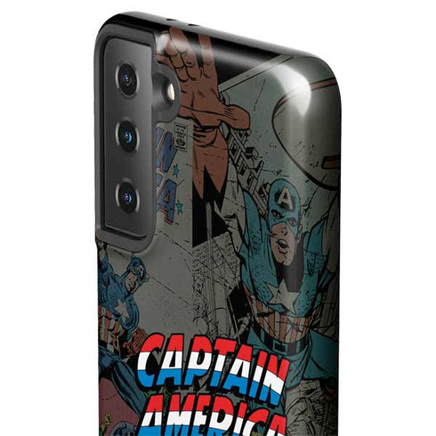 Marvel Classic Comics Captain America Vintage Galaxy S21 Plus 5G Pro Case