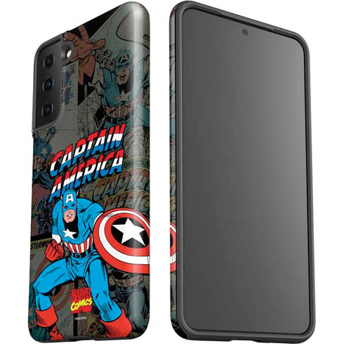 Marvel Classic Comics Captain America Vintage Galaxy S21 Plus 5G Pro Case