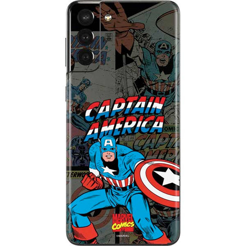 Marvel Classic Comics Captain America Vintage Galaxy S21 Plus 5G Skin