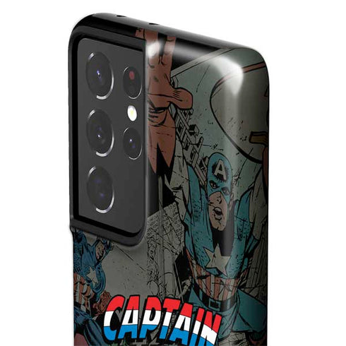 Marvel Classic Comics Captain America Vintage Galaxy S21 Ultra 5G Pro Case