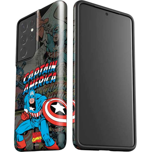 Marvel Classic Comics Captain America Vintage Galaxy S21 Ultra 5G Pro Case