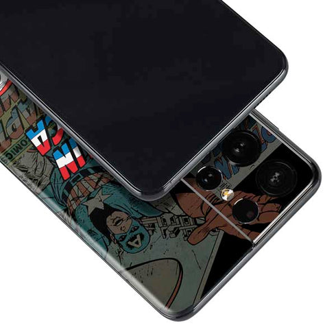 Marvel Classic Comics Captain America Vintage Galaxy S21 Ultra 5G Skin