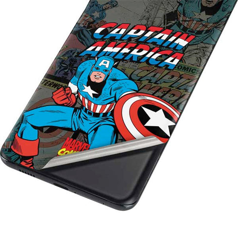 Marvel Classic Comics Captain America Vintage Galaxy S21 Ultra 5G Skin
