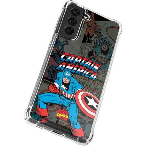 Marvel Classic Comics Captain America Vintage Galaxy S22 Plus Clear Case