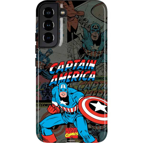 Marvel Classic Comics Captain America Vintage Galaxy S22 Plus Pro Case