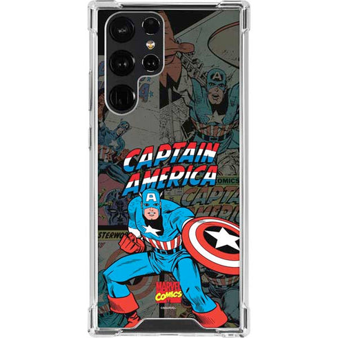 Marvel Classic Comics Captain America Vintage Galaxy S22 Ultra Clear Case