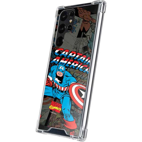 Marvel Classic Comics Captain America Vintage Galaxy S22 Ultra Clear Case