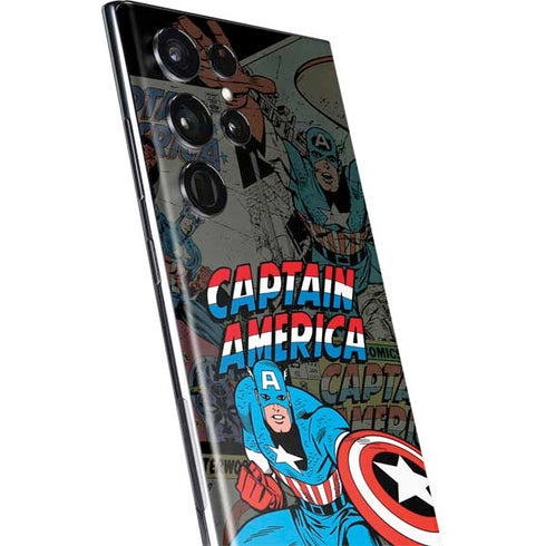 Marvel Classic Comics Captain America Vintage Galaxy S22 Ultra Skin