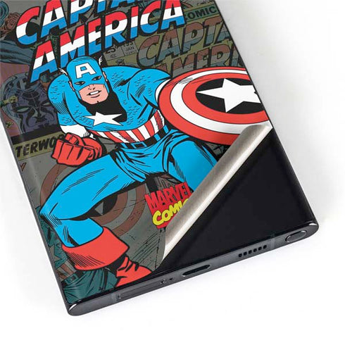 Marvel Classic Comics Captain America Vintage Galaxy S22 Ultra Skin