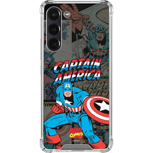 Marvel Classic Comics Captain America Vintage Galaxy S23 Plus Clear Case