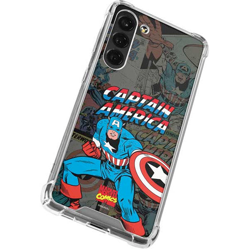 Marvel Classic Comics Captain America Vintage Galaxy S23 Plus Clear Case