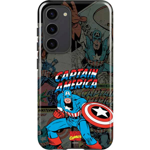 Marvel Classic Comics Captain America Vintage Galaxy S23 Plus Pro Case