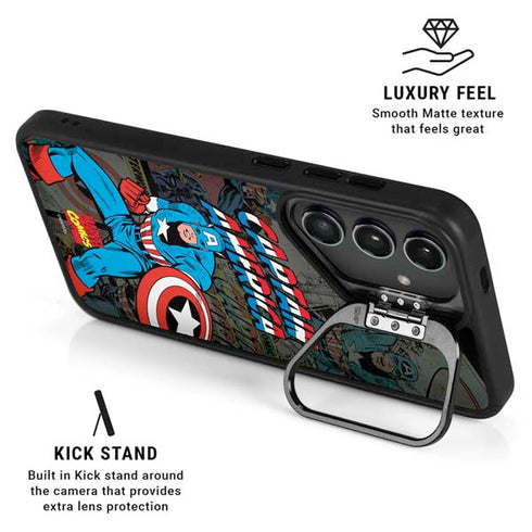 Marvel Classic Comics Captain America Vintage Galaxy S24 FE Kickstand Case