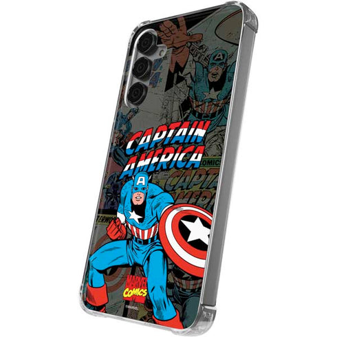 Marvel Classic Comics Captain America Vintage Galaxy S24 Plus Clear Case