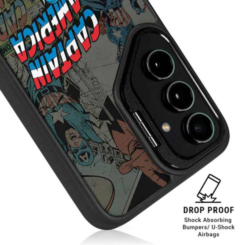 Marvel Classic Comics Captain America Vintage Galaxy S24 Plus Kickstand Case
