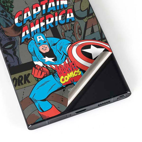Marvel Classic Comics Captain America Vintage Galaxy S24 Ultra Skin