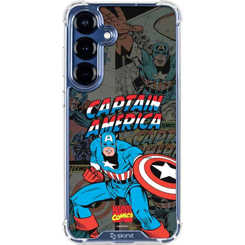 Marvel Classic Comics Captain America Vintage Galaxy S25 Clear Case