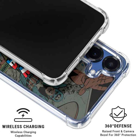 Marvel Classic Comics Captain America Vintage Galaxy S25 Clear Case