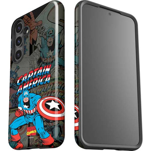 Marvel Classic Comics Captain America Vintage Galaxy S25 Plus Impact Case
