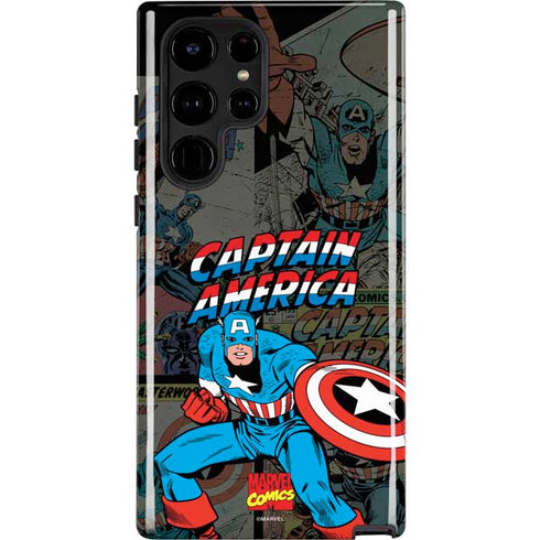 Marvel Classic Comics Captain America Vintage Galaxy S25 Ultra Impact Case