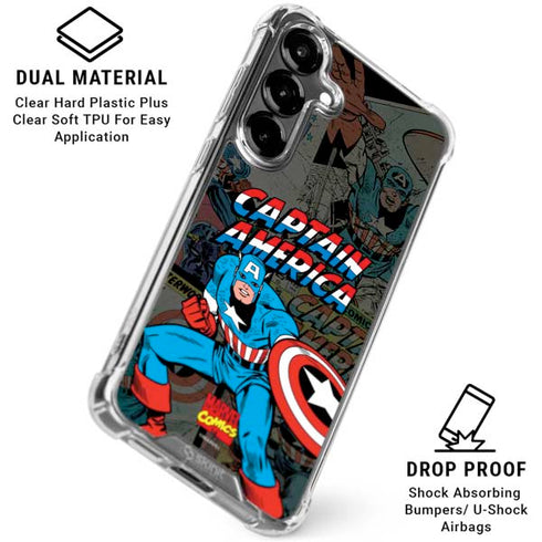 Marvel Classic Comics Captain America Vintage Galaxy S26 Plus Clear Case